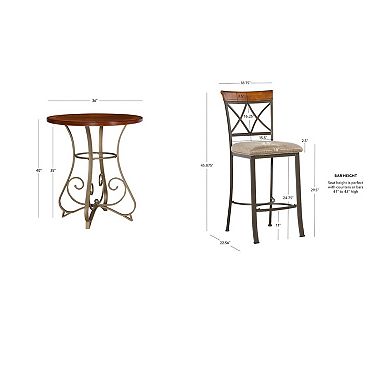 Linon Hamilton 3-pc. Pub Set with Cushioned Stools