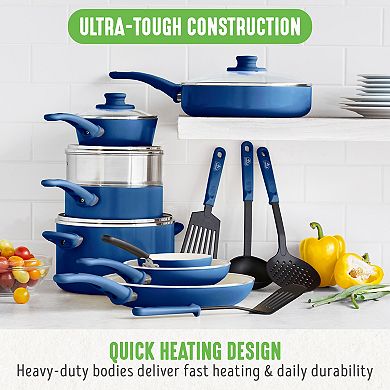 GreenLife Soft Grip 16-pc. Aluminum Healthy Ceramic Nonstick Cookware Set