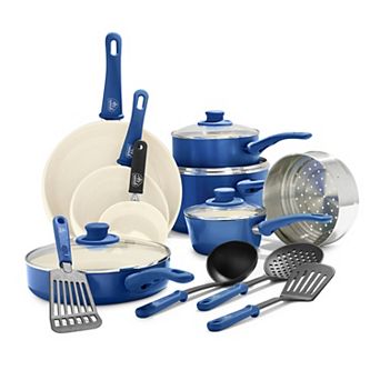 GreenLife Soft Grip 16 pc Aluminum Healthy Ceramic Nonstick Cookware Set