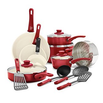 GreenLife Soft Grip 16 pc Aluminum Healthy Ceramic Nonstick Cookware Set