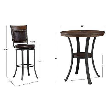 Linon Franklin 3-pc. Pub Set with Stools and Round Table