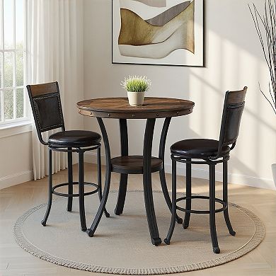 Linon Franklin 3-pc. Pub Set with Stools and Round Table
