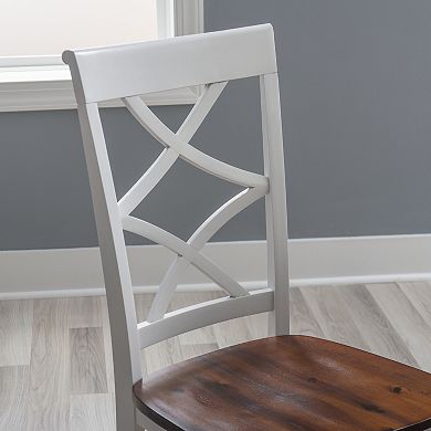 Linon Harrison Dining Table & Crossback Chairs 5-pc. Set