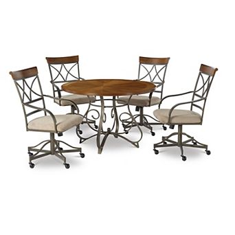 Linon Hamilton Swivel Dining Table & Stools 5 pc Set