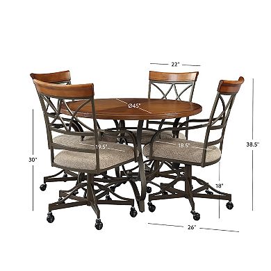 Linon Hamilton Swivel Dining Table & Stools 5-pc. Set