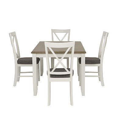 Linon Jane Dining Table & Upholstered Chairs 5-pc. Set