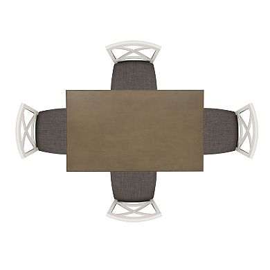 Linon Jane Dining Table & Upholstered Chairs 5-pc. Set