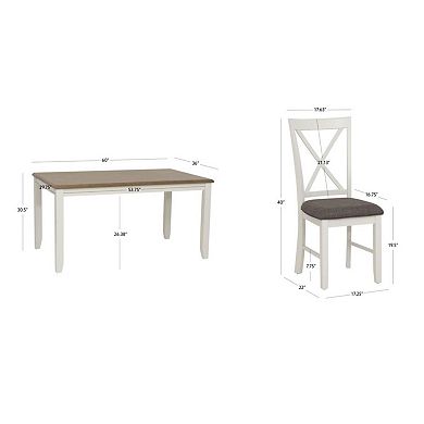 Linon Jane Dining Table & Upholstered Chairs 5-pc. Set