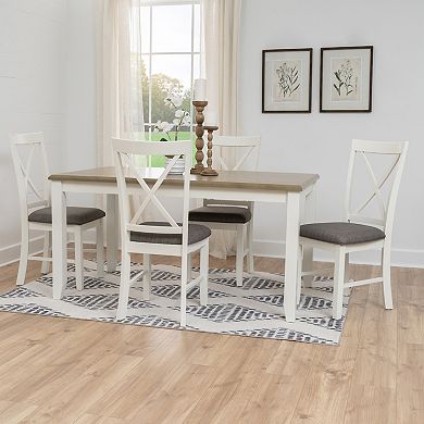 Linon Jane Dining Table & Upholstered Chairs 5-pc. Set