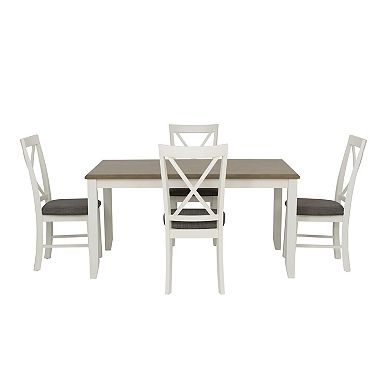 Linon Jane Dining Table & Upholstered Chairs 5-pc. Set