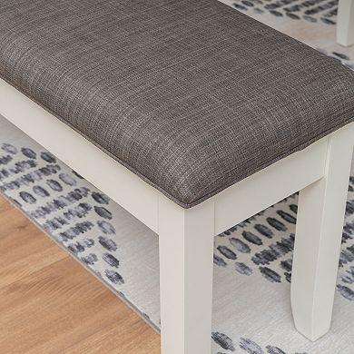 Linon Jane Dining Table, Bench & Upholstered Seats 6-pc. Set