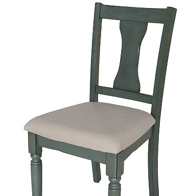 Linon Willow Dining Table, Bench & Upholstered Seats 6-pc. Set