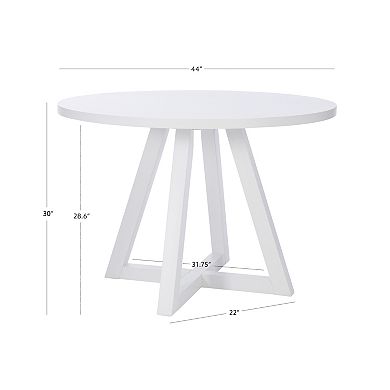 Linon Mayfair Round Dining Table with Unique X Base Design