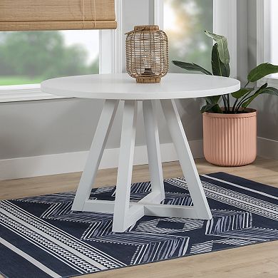 Linon Mayfair Round Dining Table with Unique X Base Design