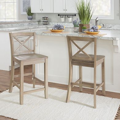 Linon Torino X Back Counter Stool