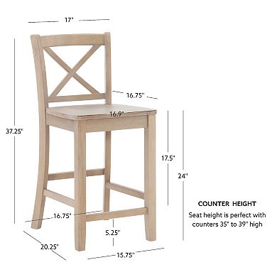 Linon Torino X Back Counter Stool