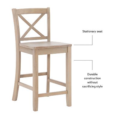 Linon Torino X Back Counter Stool
