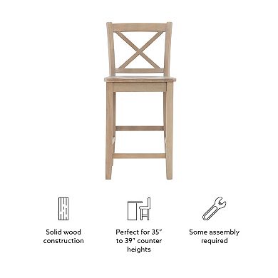 Linon Torino X Back Counter Stool