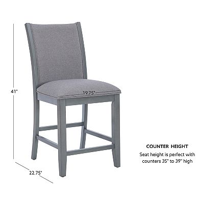 Linon Abbot Upholstered Counter Stool 2-pc. Set