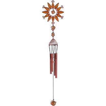 FC Design 22" Long Sunflowerwith Copprt Gem Wind Chime Decoration Garden and Patio Decor