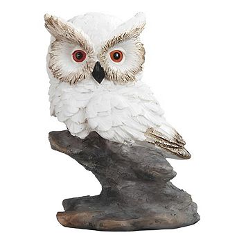 FC Design 4.5"H White Owl Sitting on Rock Figurine Decoration Home Room Decor