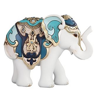 FC Design 9"W White and Blue Thai Elephant Figurine Decoration Home Room Decor