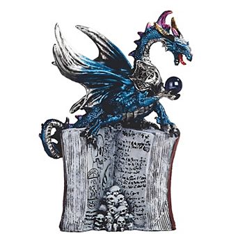 FC Design 8"H Dragon on Book & Skull Pile Figurine Decoration Home Room Decor
