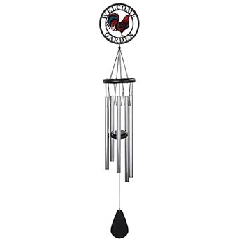 FC Design 23"Long Rooster Wood Top Wind Chime Decoration Garden and Patio Decor