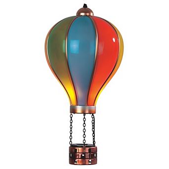 FC Design 15"Long Bold Rainbow Stripe with Copper Accents & Basket Solar Hot Air Balloon