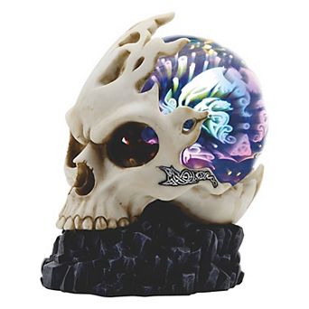 FC Design 6.75"H Skull with LED Light Glass Globe Figurine Decoration Home Room Decor