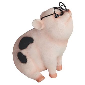 FC Design 5"H Pig with Glasses Figurine Decoration Home Room Decor
