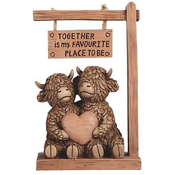FC Design 8.25"H Highland Cow Couple Figurine Decoration Home Room Decor