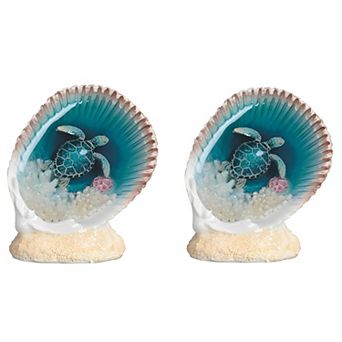 FC Design 2 pc Set 3"H Blue Sea Turtle in Shell Figurine Decoration Home Room Decor