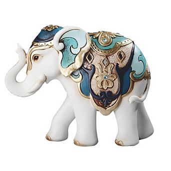 FC Design 7.75"W White and Blue Thai Elephant Figurine Decoration Home Room Decor