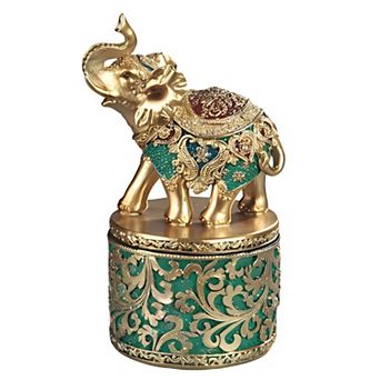 FC Design 725"H Thai Elephant Trinket Box in Green Decoration Home Room Decor