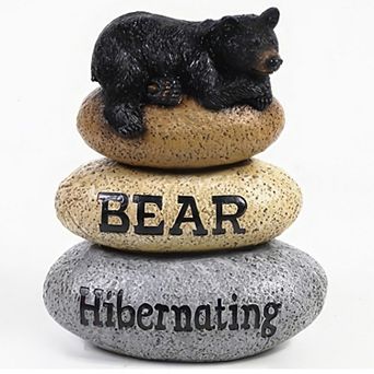 FC Design 7"H Bear Rests on Pile of Stones Figurine Decoration Home Room Decor