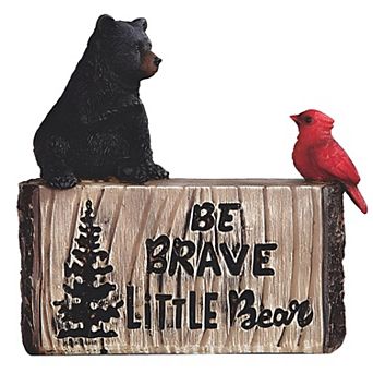 FC Design 7"W Bear and Cardinal on Wood Figurine Decoration Home Room Decor