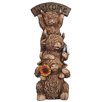 FC Design 8.75"H 3-Stack Highland Cow Figurine Decoration Home Room Decor