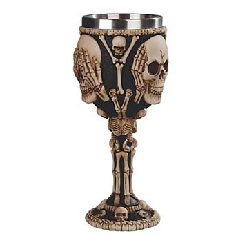 FC Design 7.5"H Skull 3-No-Evil Goblet Decoration Home Room Decor