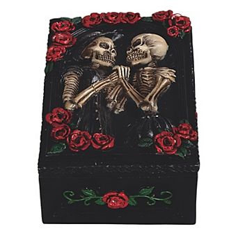 FC Design 5.75"W Black Skull Couple Trinket Box Decoration Home Room Decor
