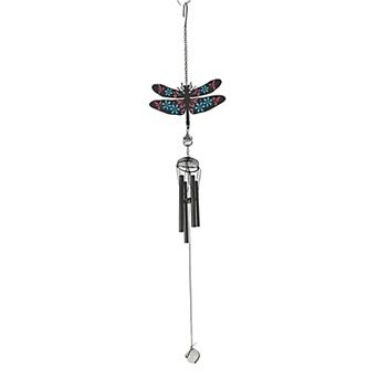 FC Design 27" Long Dragonfly With Black Gem Wind Chime Decoration Garden and Patio Decor