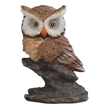 FC Design 4.5"H Brown Owl Sitting on Rock Figurine Decoration Home Room Decor