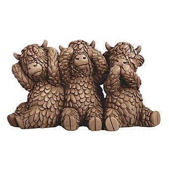 FC Design 6.25W 3 Wise Highland Cows Figurine Decoration Home Room Decor
