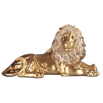 FC Design 8"W Golden Lion Laying Figurine Decoration Home Room Decor