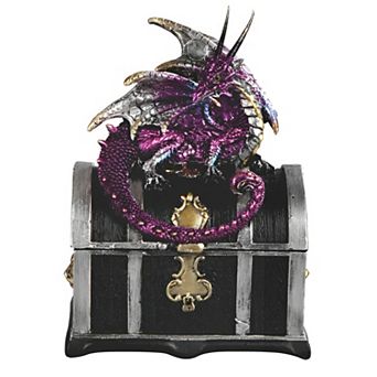 FC Design 6"H Purple Dragon Treasure Box Decoration Home Room Decor