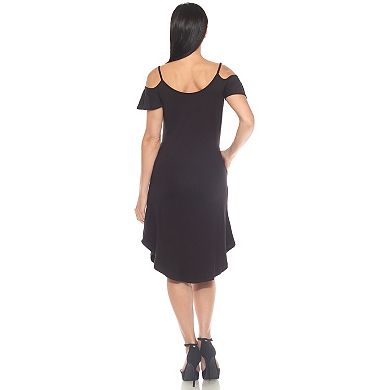 Women's Casual Scoop Neck Flutter Sleeve Knee Length Dress