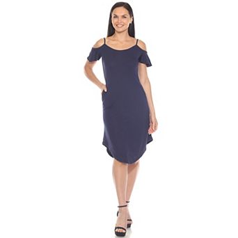 Women's Casual Scoop Neck Flutter Sleeve Knee Length Dress