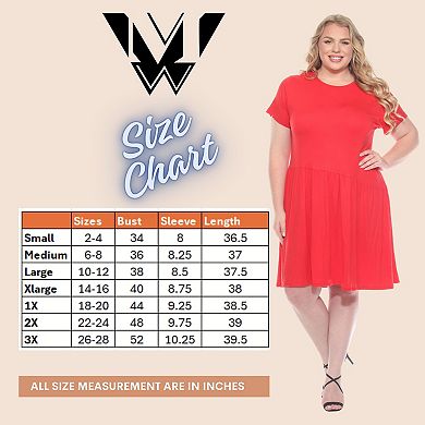 Women's Asymmetrical Waist and Short Sleeve Swing Dress