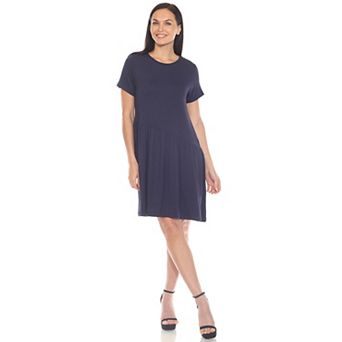 Women's Asymmetrical Waist and Short Sleeve Swing Dress