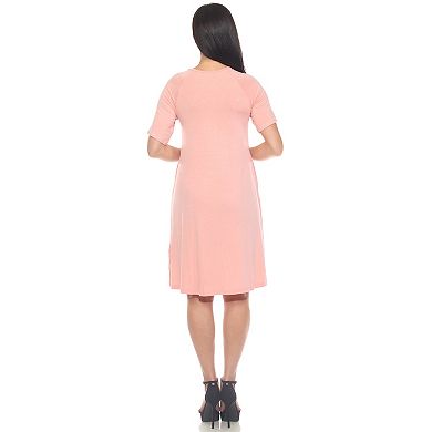 Women's Short Sleeve Criss-Cross Neck A-Line Dress